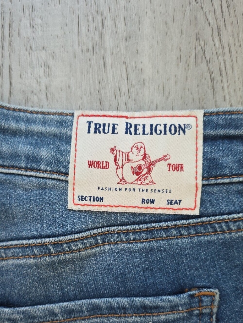True Religion Women's Medium Blue Boyfriend Jeans with Side Embellishment - Picture 4 of 12